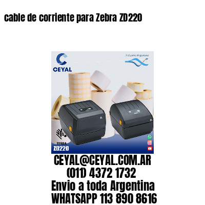 cable de corriente para Zebra ZD220