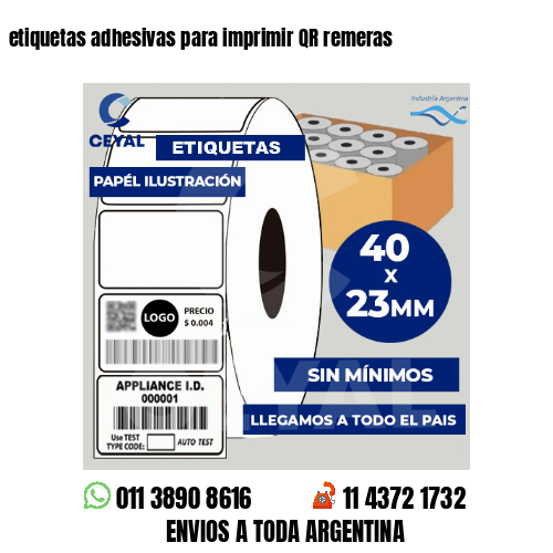 etiquetas adhesivas para imprimir QR remeras