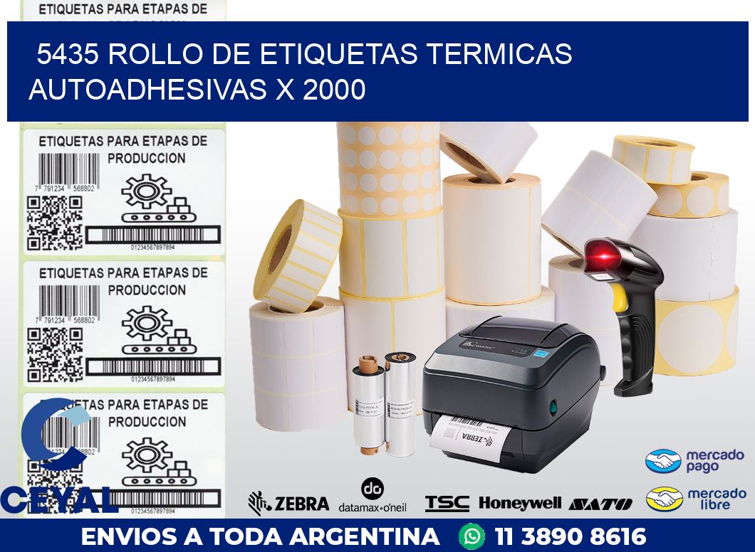 5435 ROLLO DE ETIQUETAS TERMICAS AUTOADHESIVAS X 2000