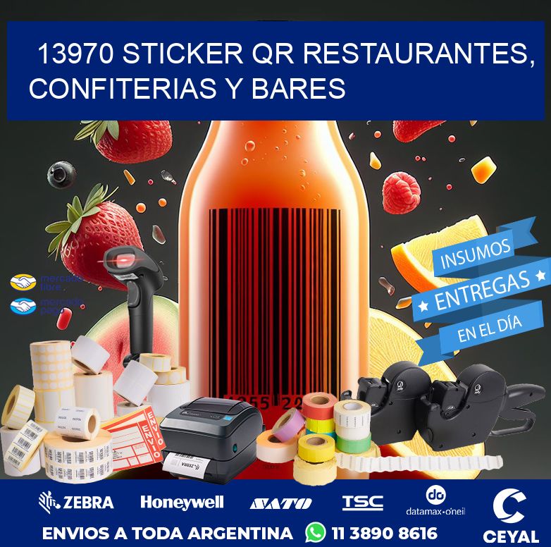 13970 STICKER QR RESTAURANTES, CONFITERIAS Y BARES