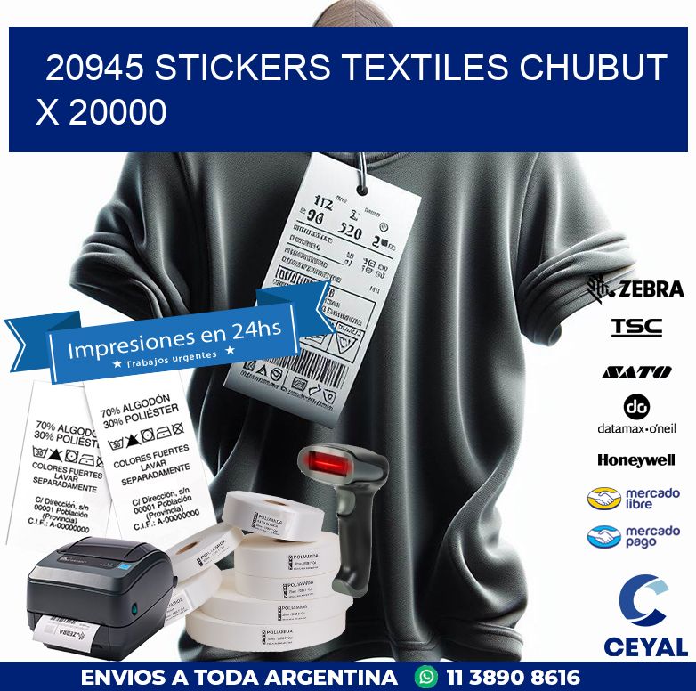 20945 STICKERS TEXTILES CHUBUT X 20000