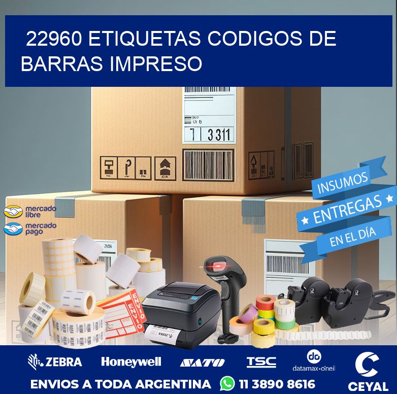 22960 ETIQUETAS CODIGOS DE BARRAS IMPRESO