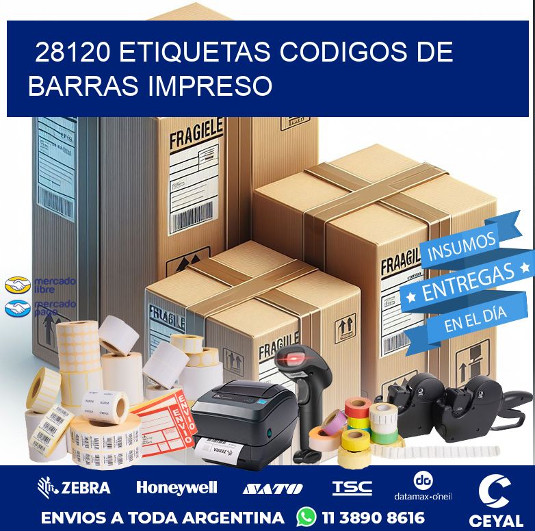 28120 ETIQUETAS CODIGOS DE BARRAS IMPRESO