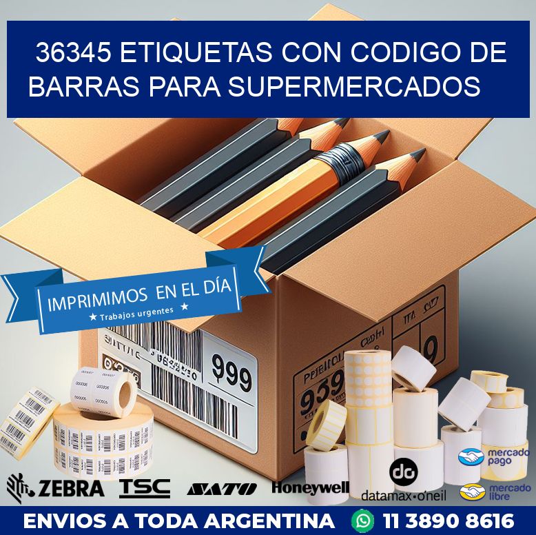 36345 ETIQUETAS CON CODIGO DE BARRAS PARA SUPERMERCADOS