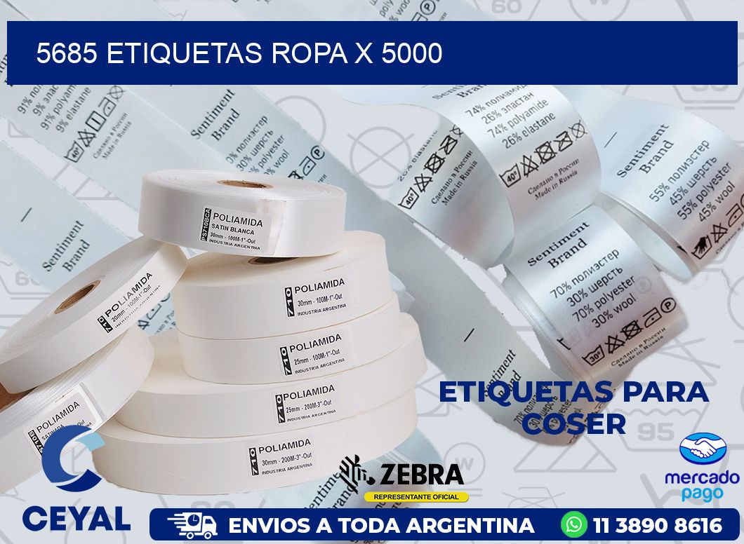 5685 ETIQUETAS ROPA X 5000