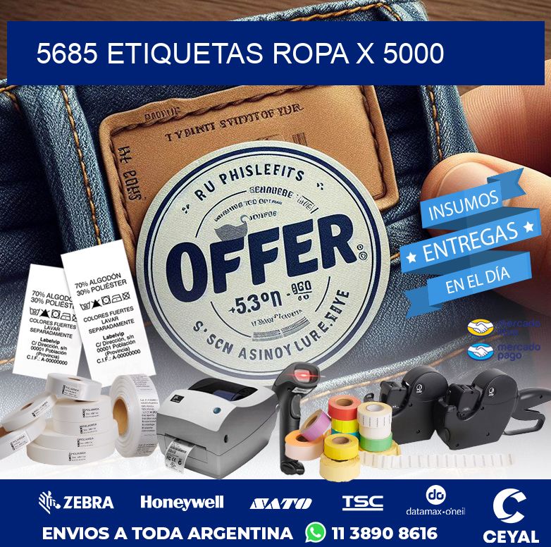 5685 ETIQUETAS ROPA X 5000