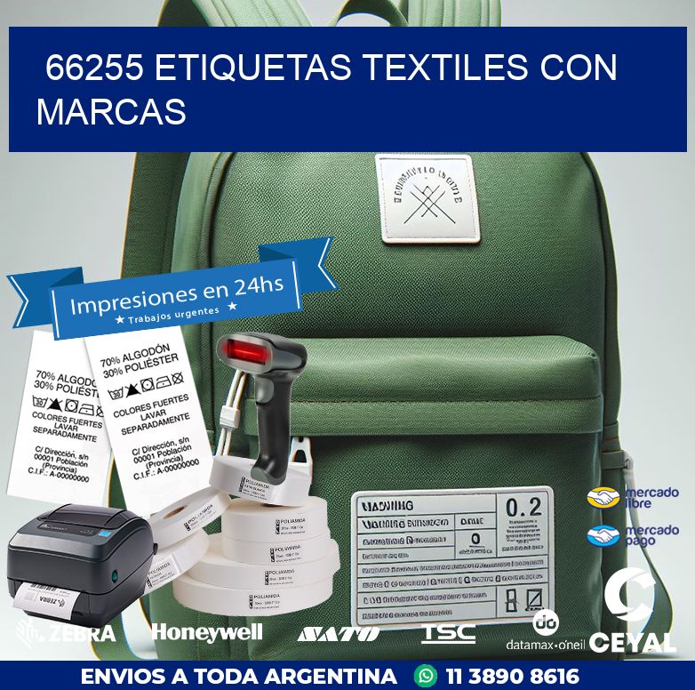 66255 ETIQUETAS TEXTILES CON MARCAS