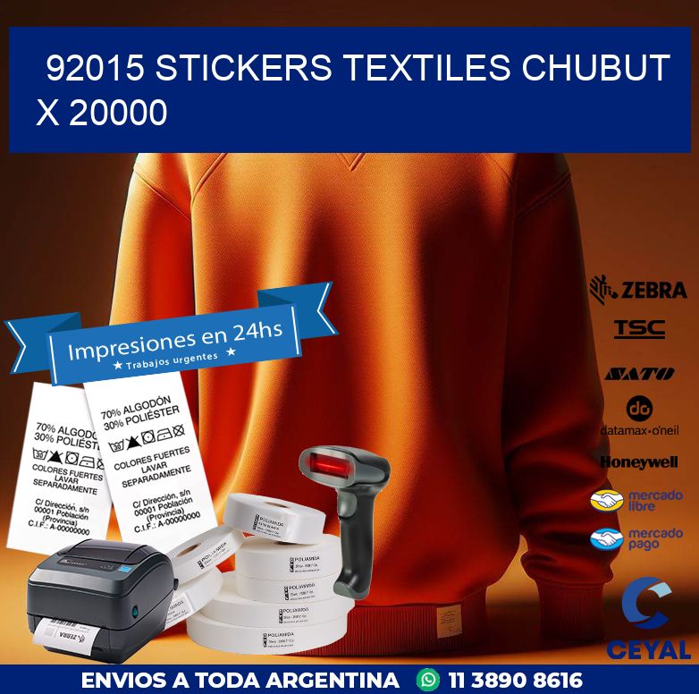 92015 STICKERS TEXTILES CHUBUT X 20000