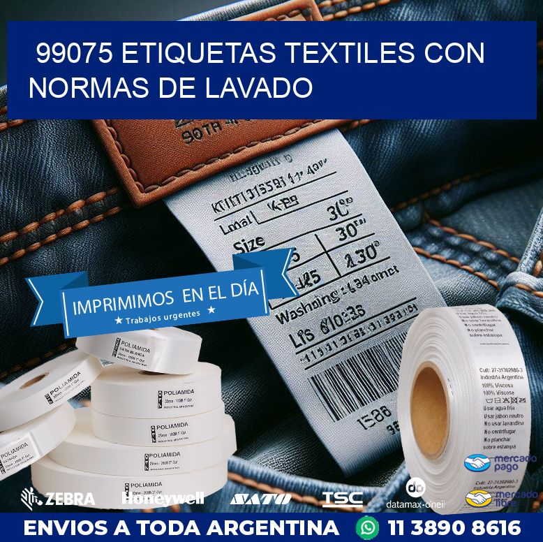 99075 ETIQUETAS TEXTILES CON NORMAS DE LAVADO