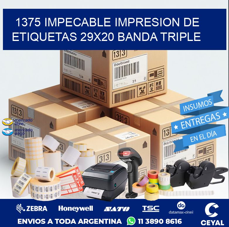 1375 IMPECABLE IMPRESION DE ETIQUETAS 29X20 BANDA TRIPLE
