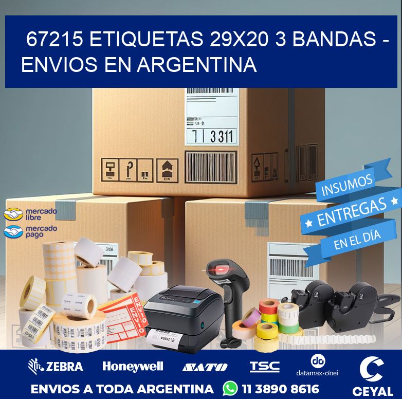 67215 ETIQUETAS 29X20 3 BANDAS - ENVIOS EN ARGENTINA