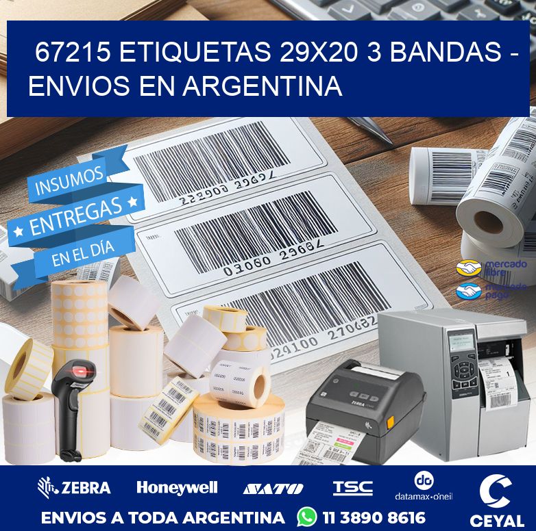 67215 ETIQUETAS 29X20 3 BANDAS - ENVIOS EN ARGENTINA