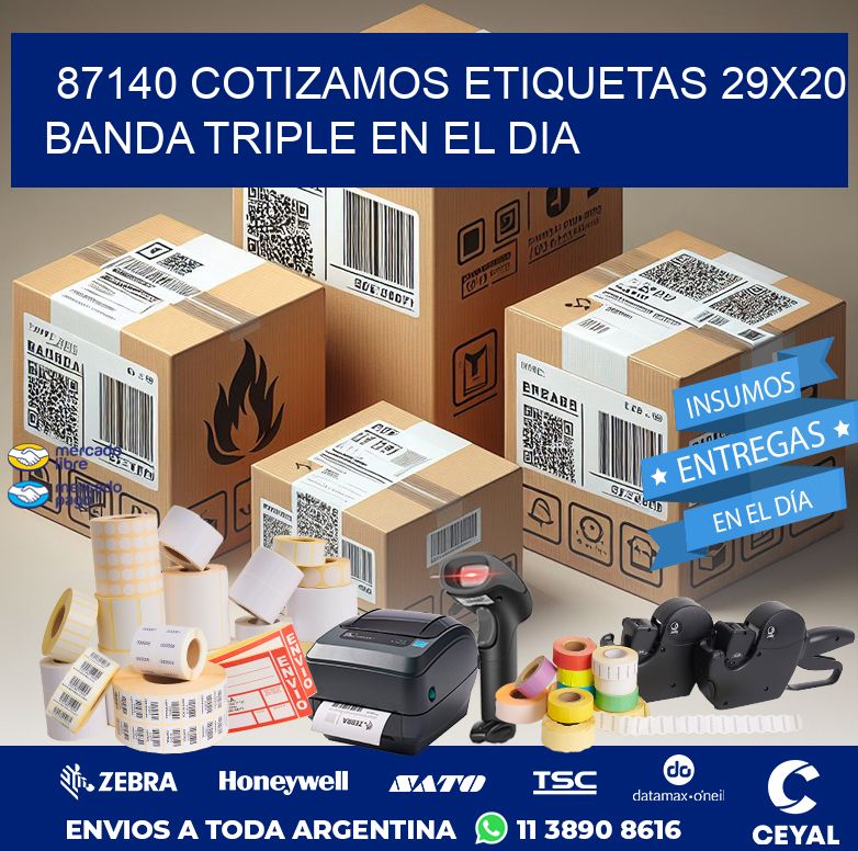 87140 COTIZAMOS ETIQUETAS 29X20 BANDA TRIPLE EN EL DIA