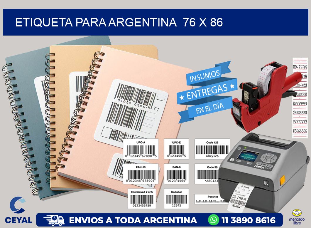 etiqueta para Argentina  76 x 86