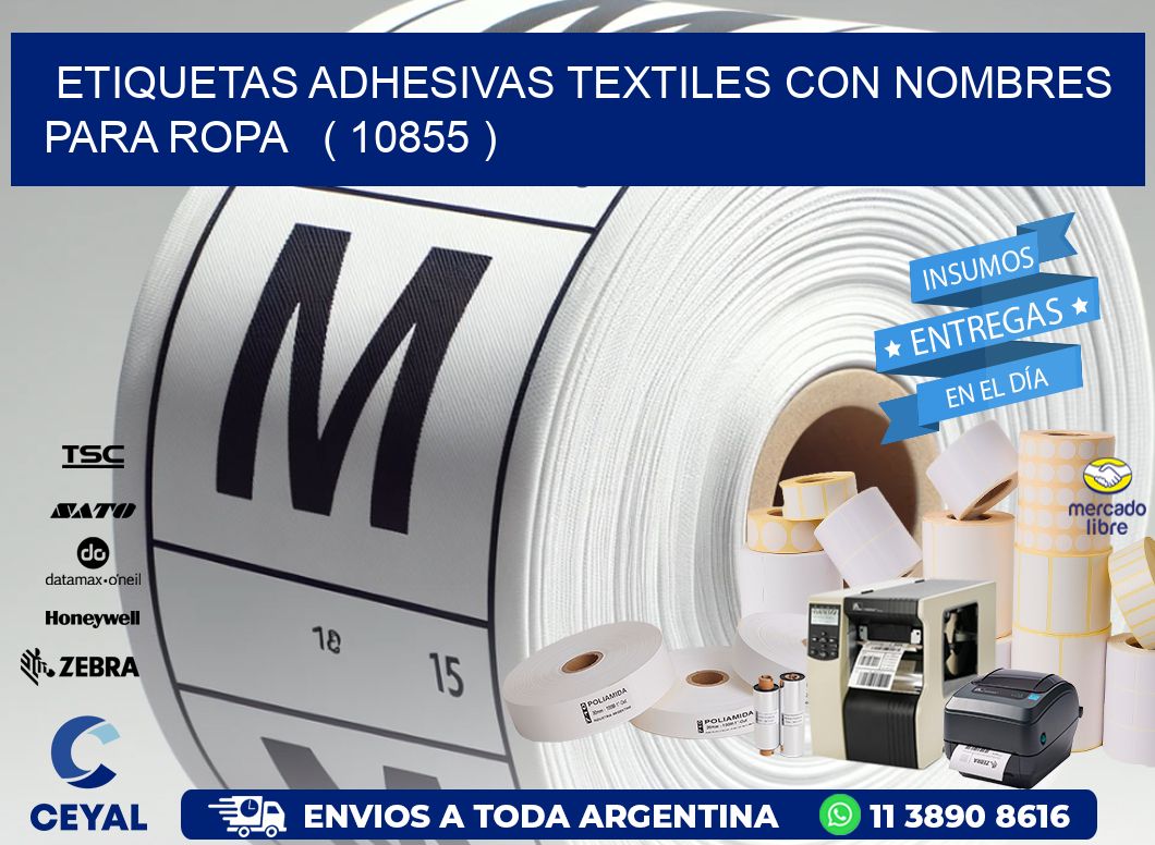 ETIQUETAS ADHESIVAS TEXTILES CON NOMBRES PARA ROPA   ( 10855 )