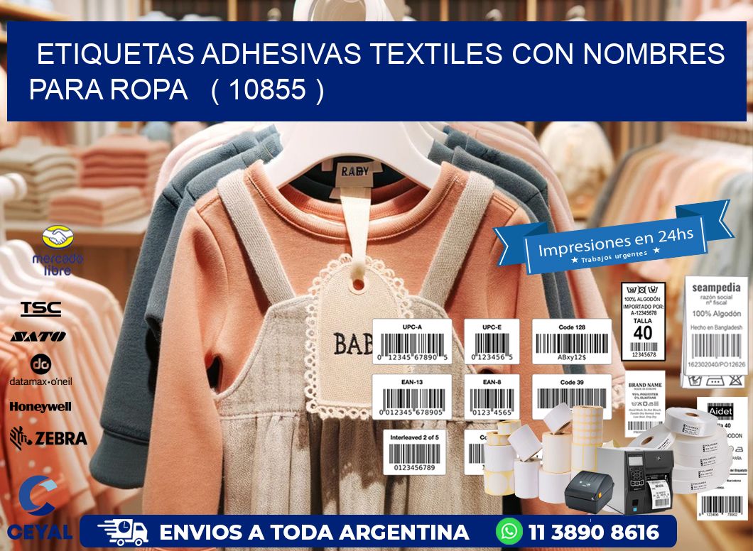 ETIQUETAS ADHESIVAS TEXTILES CON NOMBRES PARA ROPA   ( 10855 )