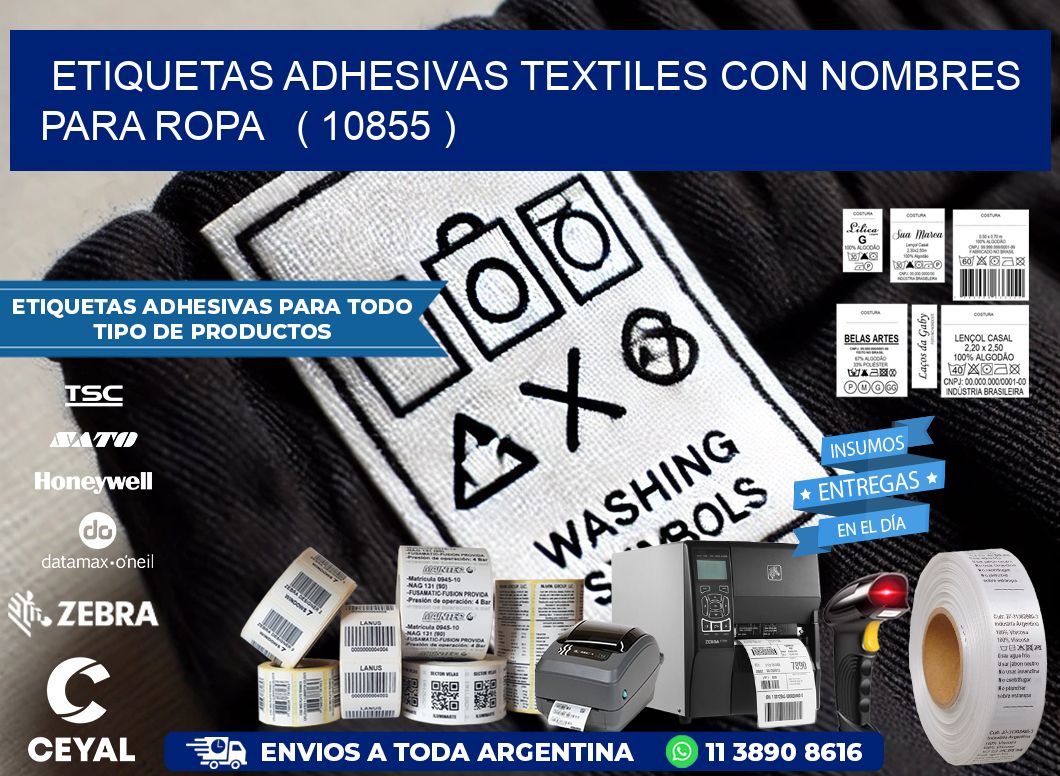 ETIQUETAS ADHESIVAS TEXTILES CON NOMBRES PARA ROPA   ( 10855 )