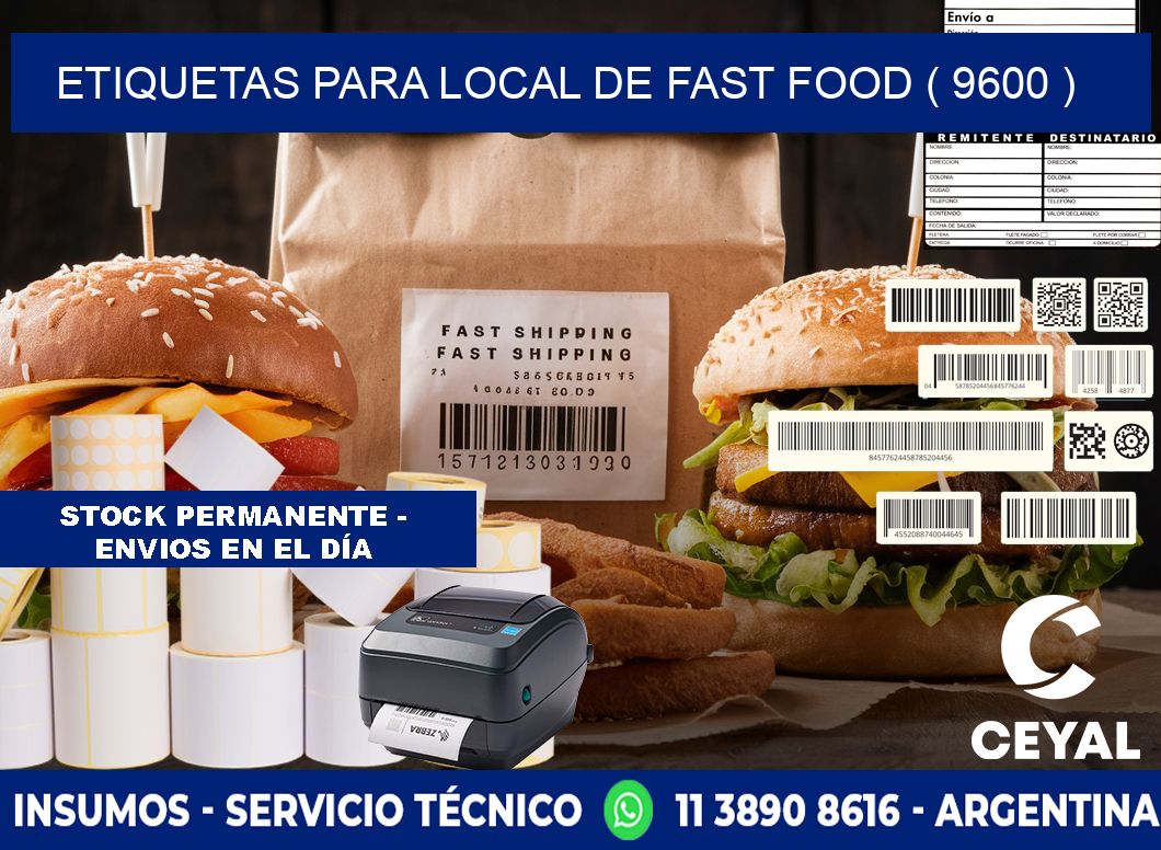 ETIQUETAS PARA LOCAL DE FAST FOOD ( 9600 )