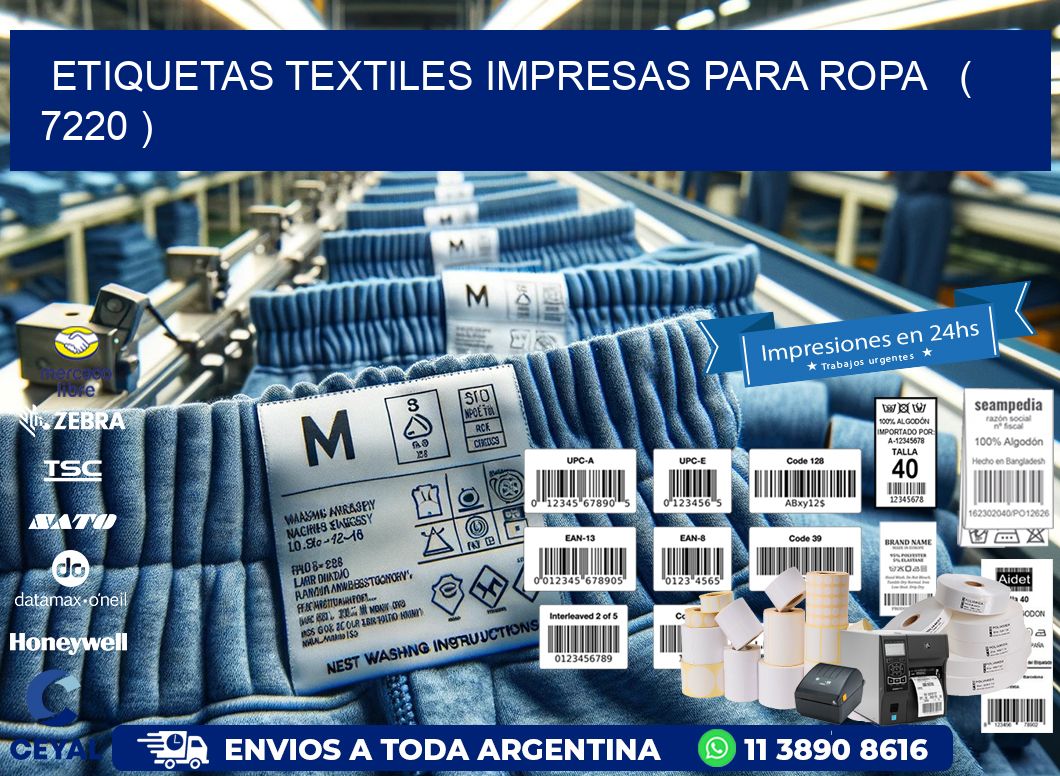 ETIQUETAS TEXTILES IMPRESAS PARA ROPA   ( 7220 )