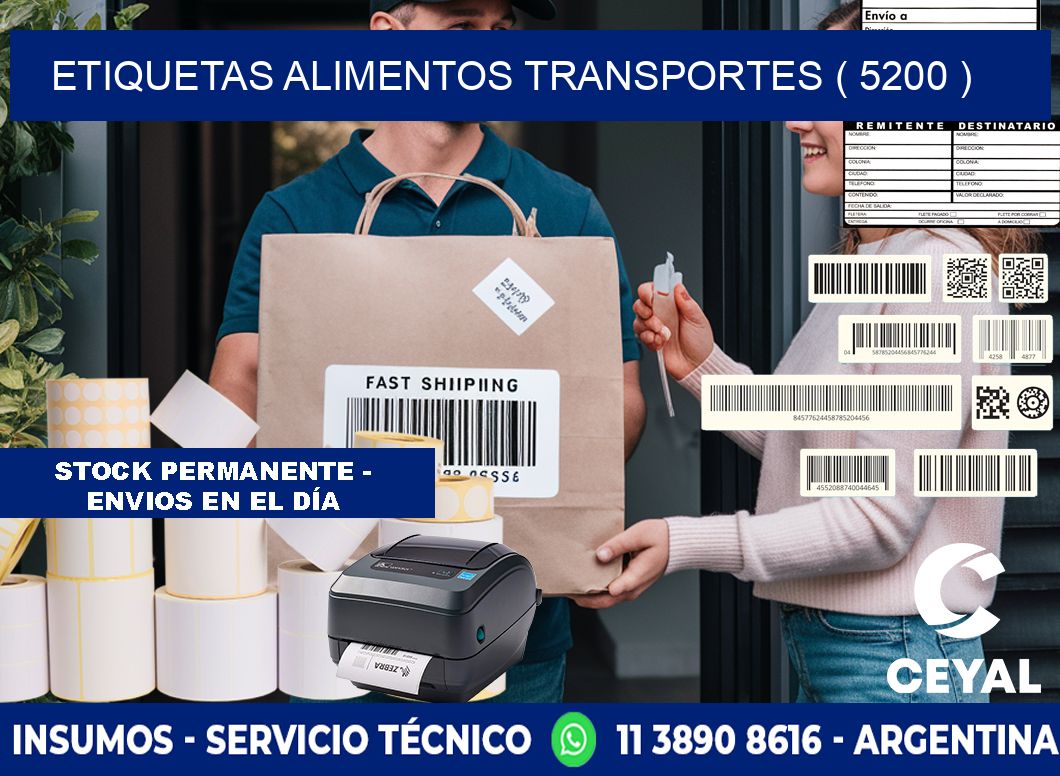 etiquetas alimentos transportes ( 5200 )